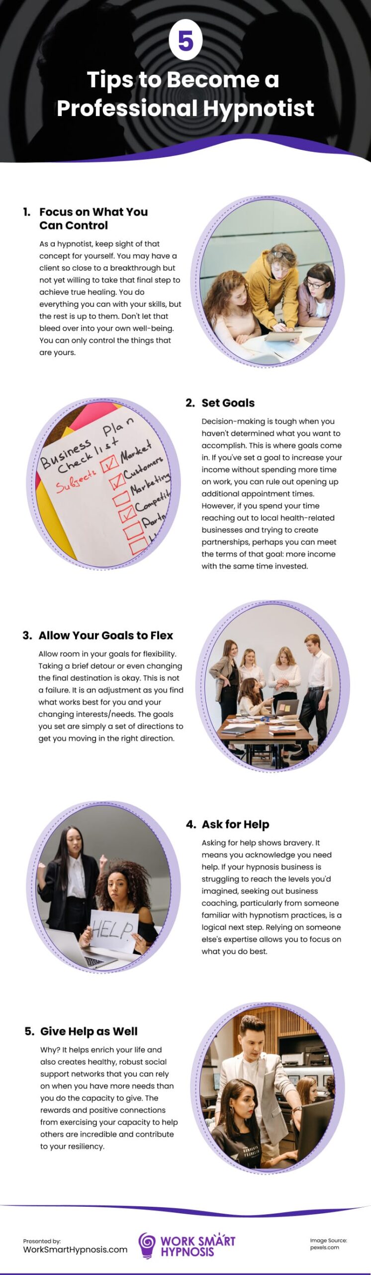 5 Tips To Become a Professional Hypnotist Infographic