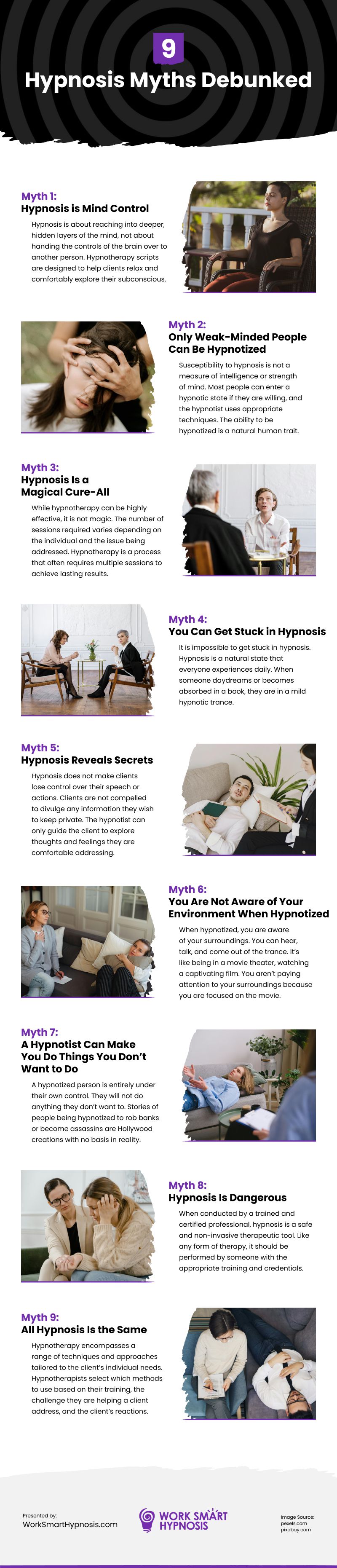 9 Hypnosis Myths Debunked Infographic